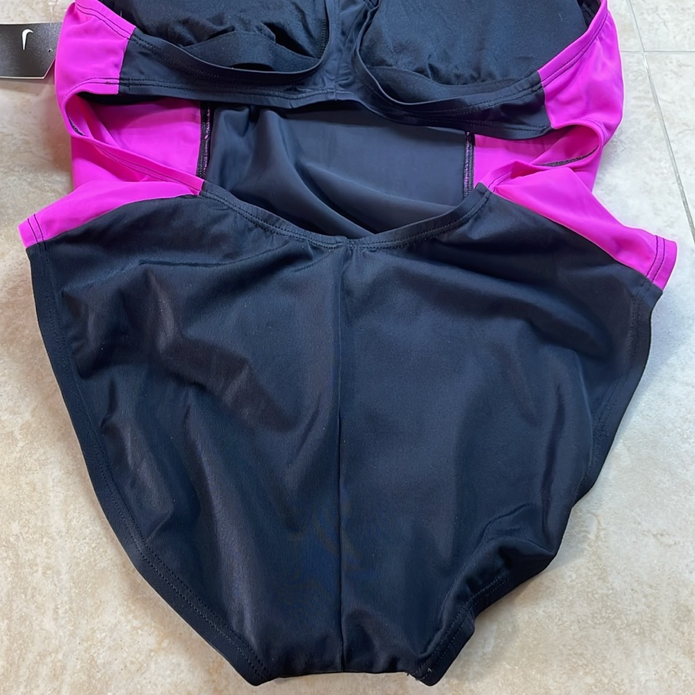 Nike Women’s Swimsuit One Piece Sport Pool Black Pink Size L - Picture 7 of 14